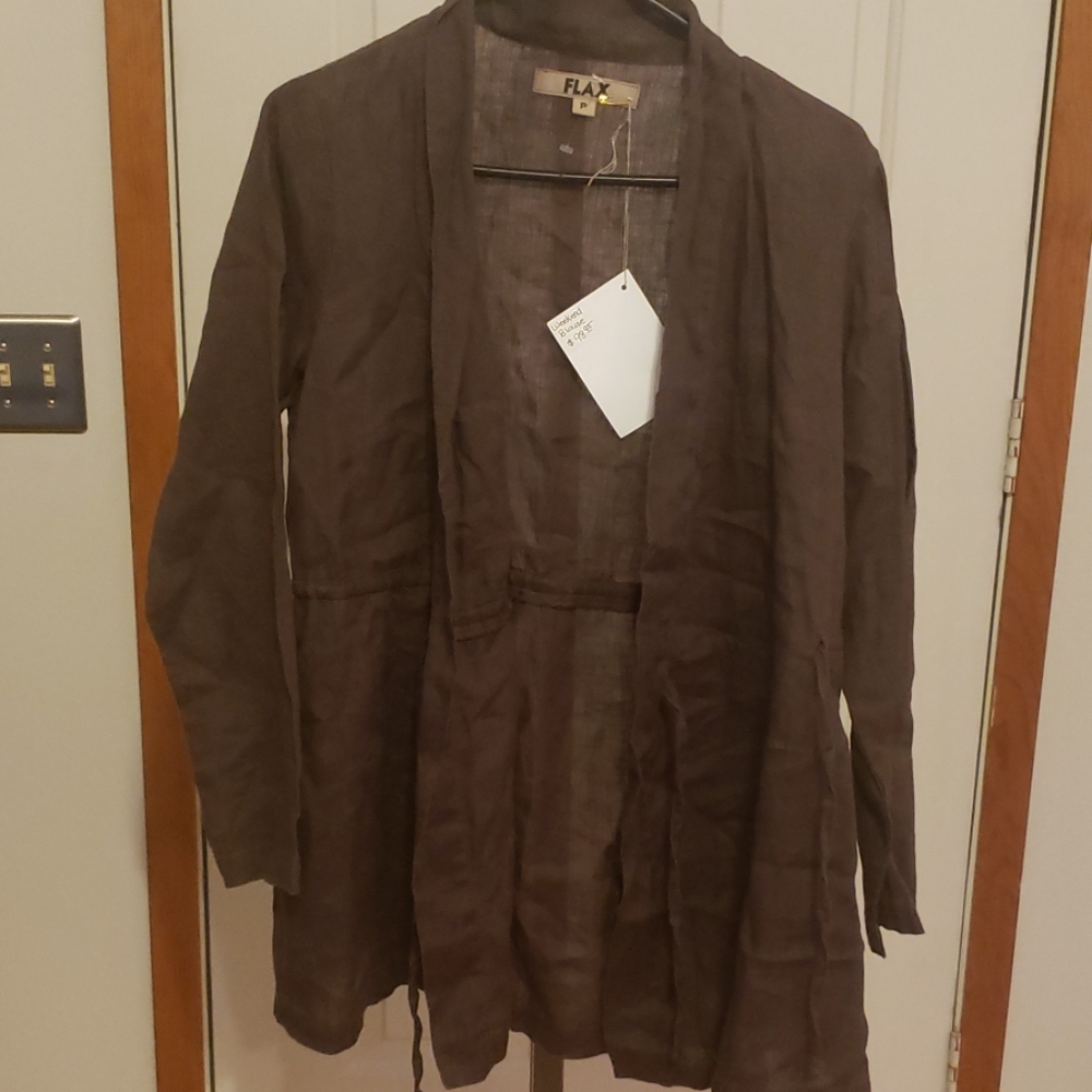 Flax brown blouse brand new